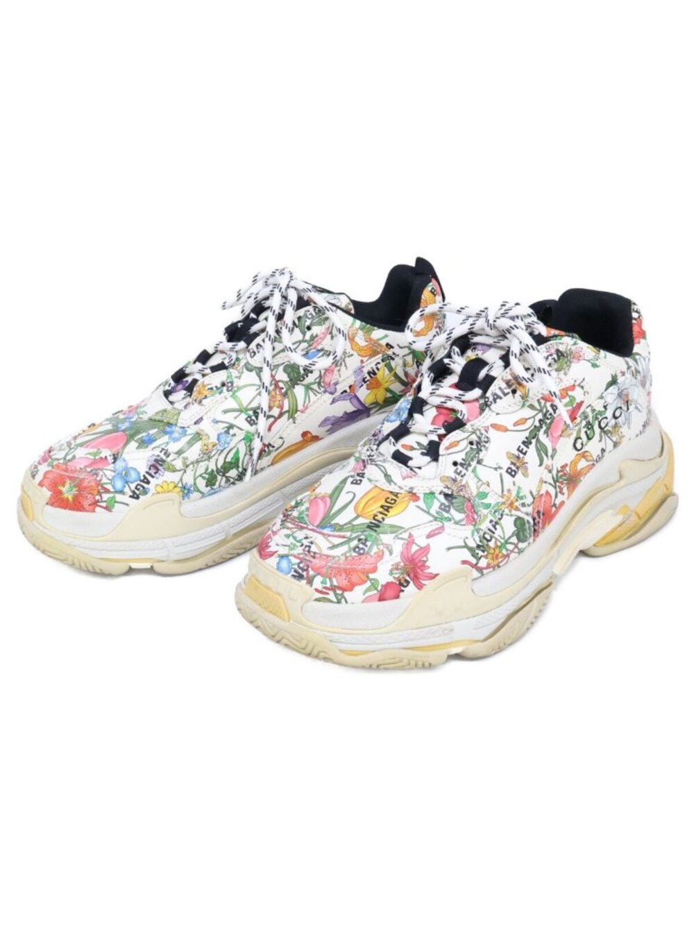 Gucci Balenciaga x Triple S Floral Print Sneakers